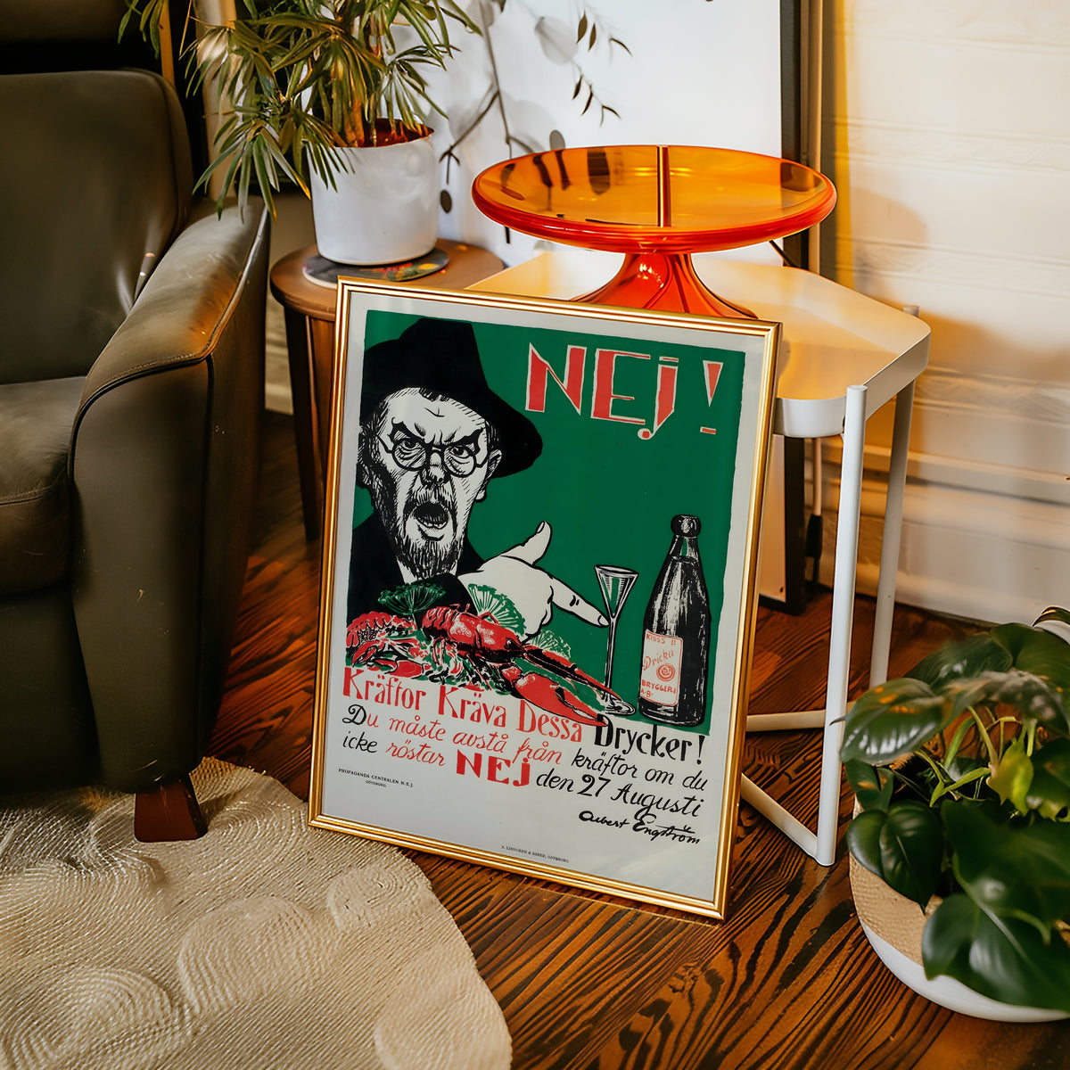 Albert Engström Kräftor poster i inredningsmiljö från Bozetto i hög kvalitet