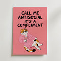 Call Me Antisocial Poster – canvas utan passepartout