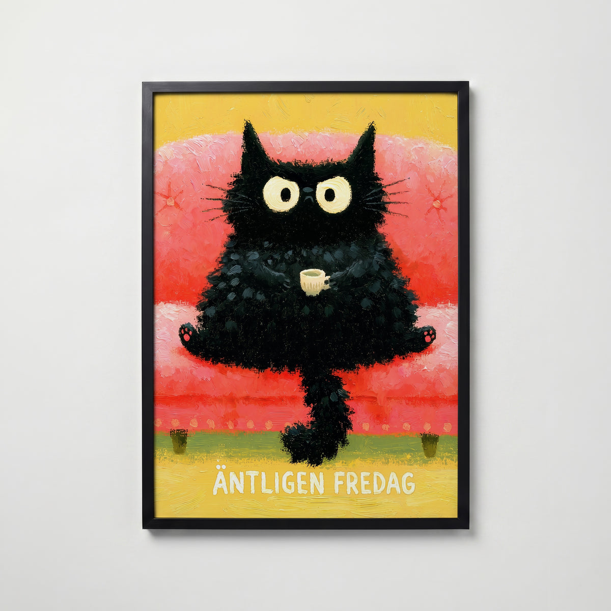 Äntligen Fredag Poster – svart ram