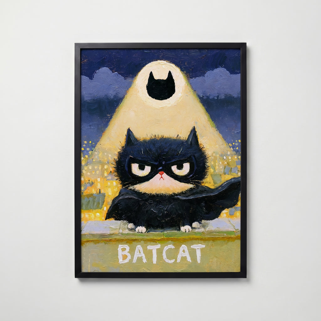 Batcat Poster – svart ram