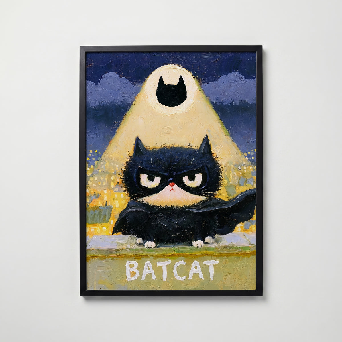 Batcat Poster – svart ram