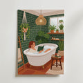 Bath Ritual Poster – boho badrums-illustration på canvas, premiumtryck från Bozetto