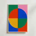 Bauhaus Color Block Circle – stilfullt konsttryck från Bozetto, tryckt på matt finpapper