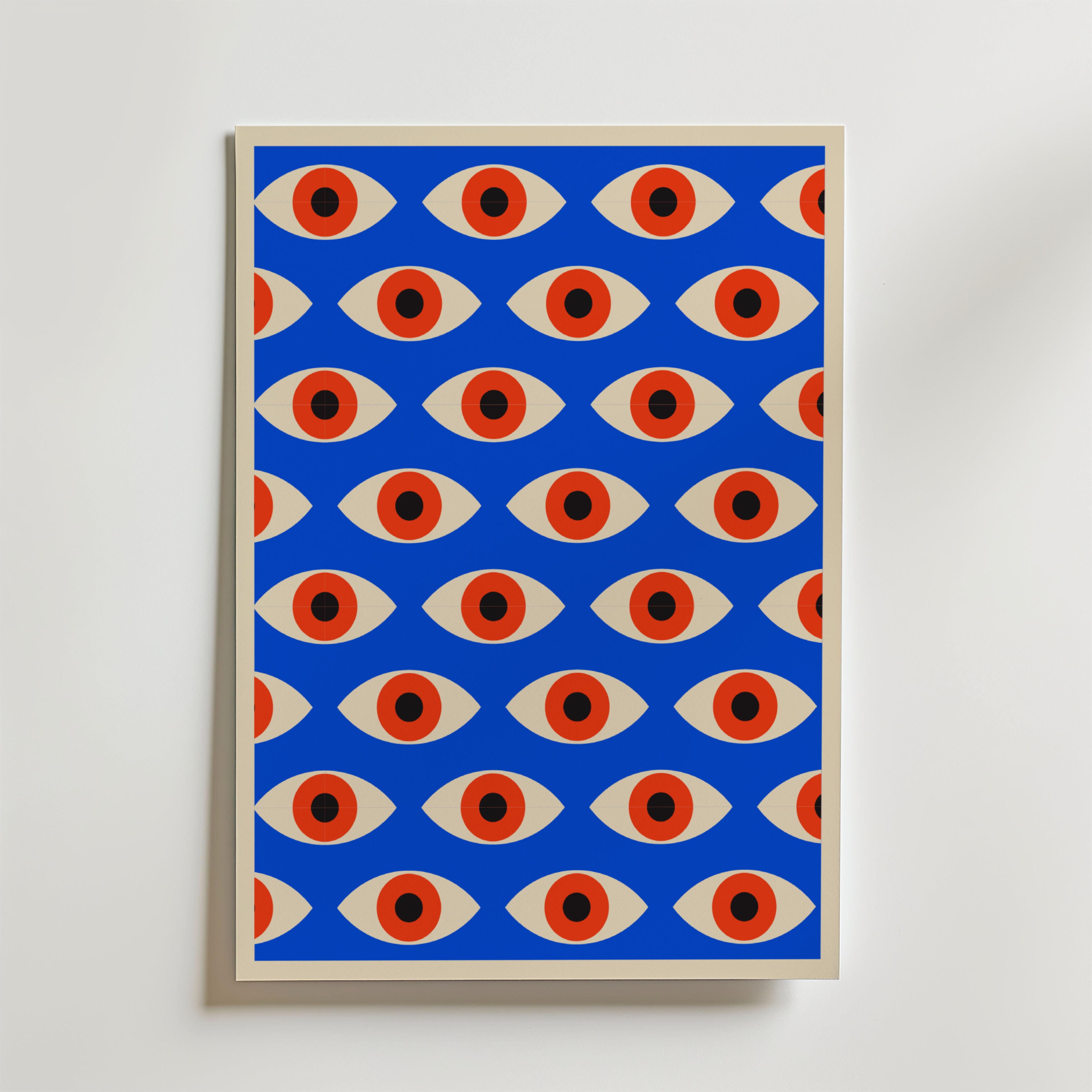 Bauhaus Pattern Eyes – stilfullt konsttryck från Bozetto, tryckt på matt finpapper