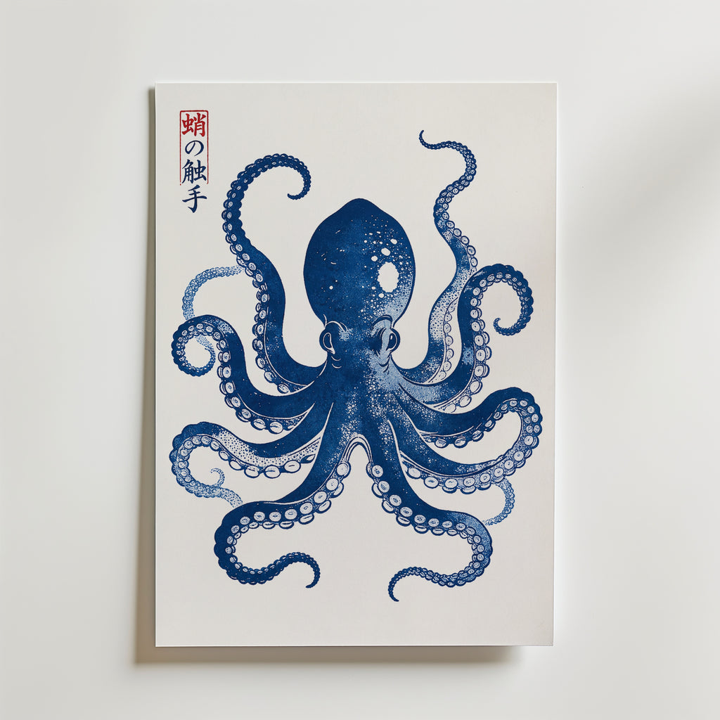 Bläckfisk Poster – canvas utan passepartout