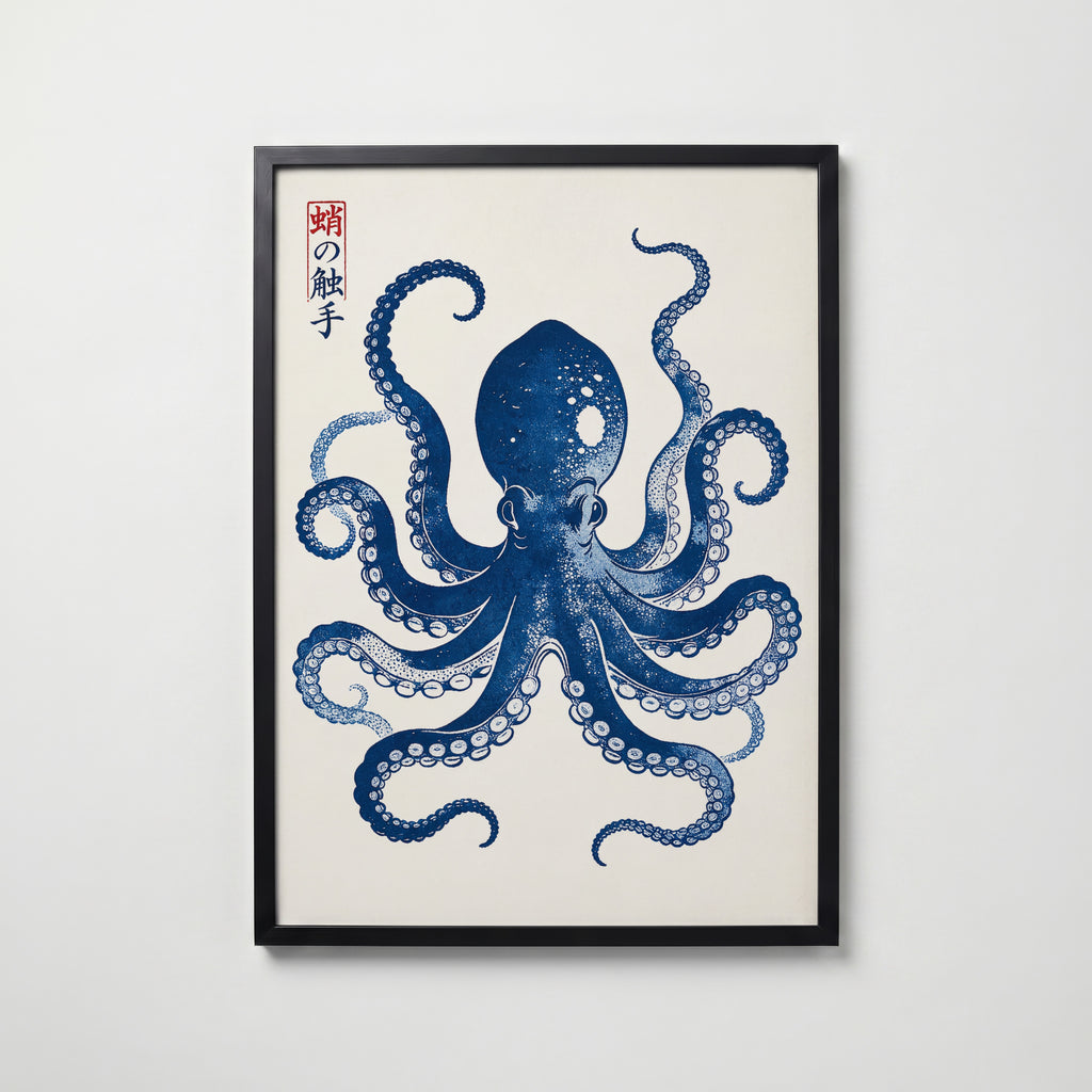 Bläckfisk Poster – svart ram
