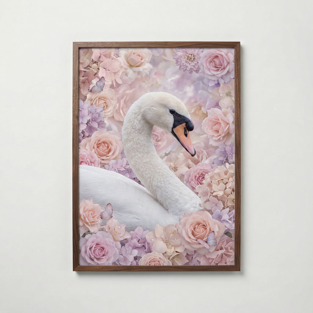 Blomstersvan Poster – valnötsram