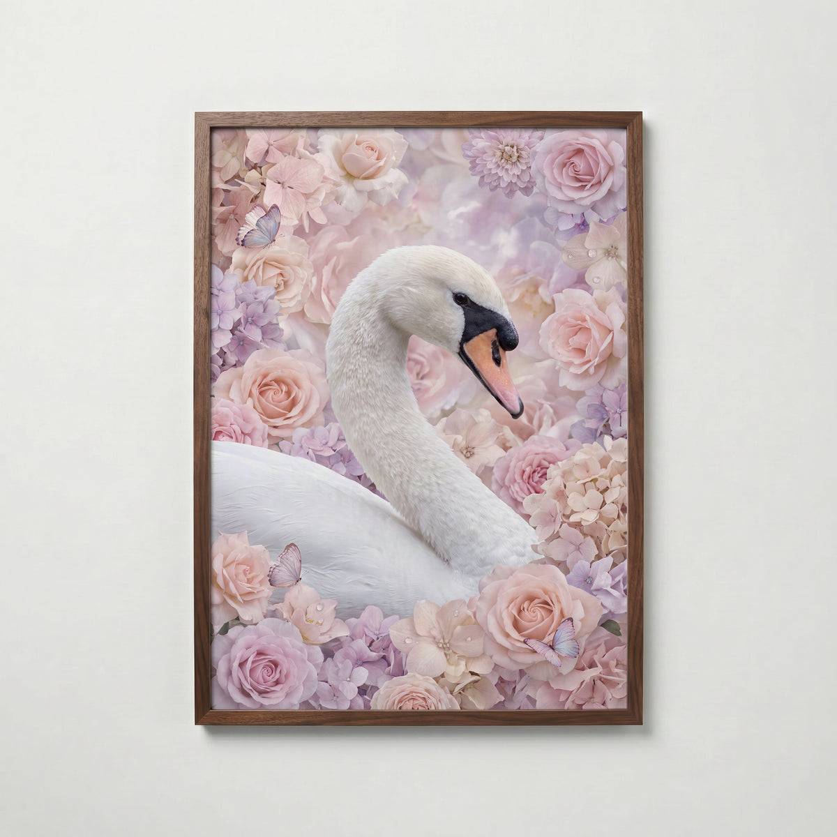 Blomstersvan Poster – valnötsram