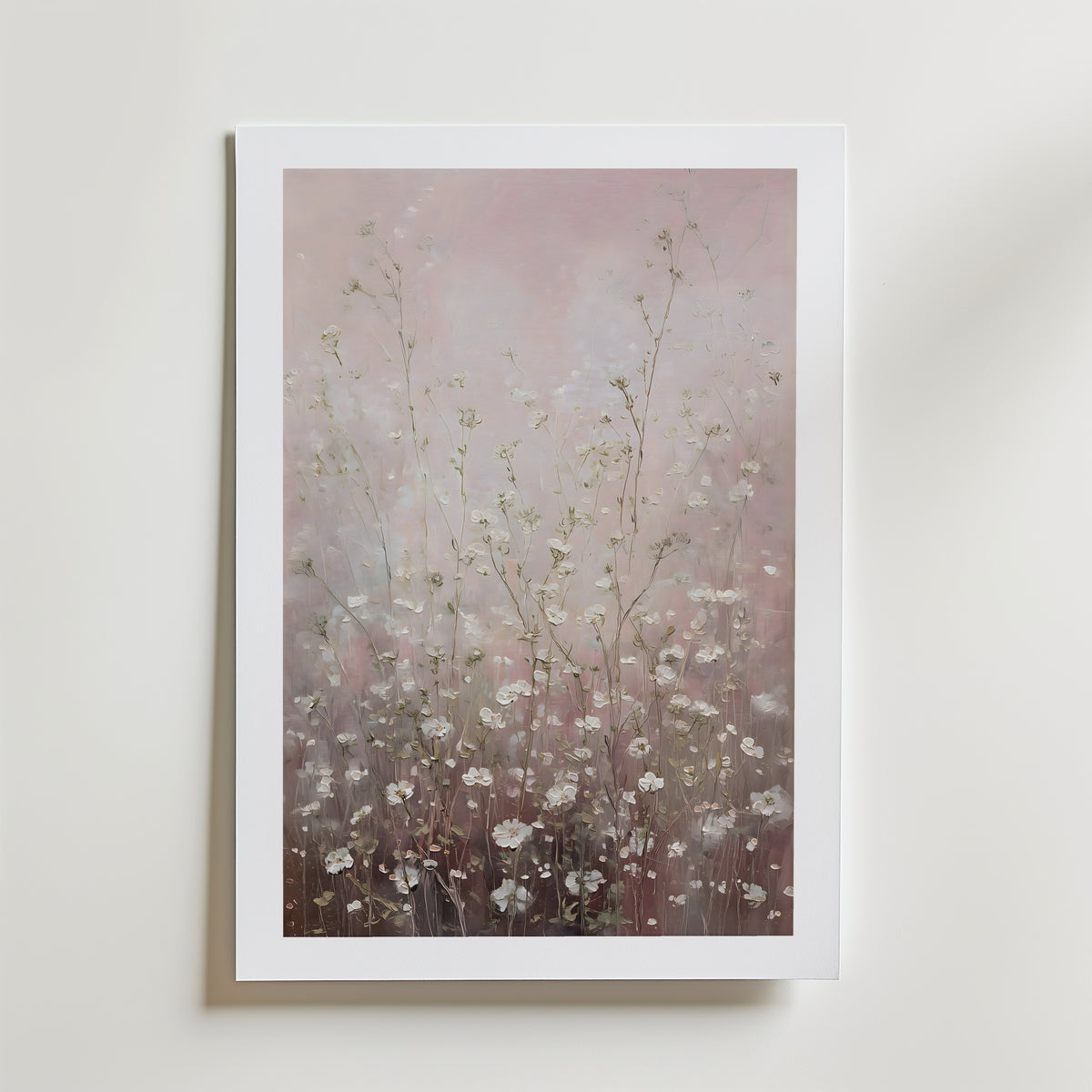 Blush Meadow Poster – med passepartout