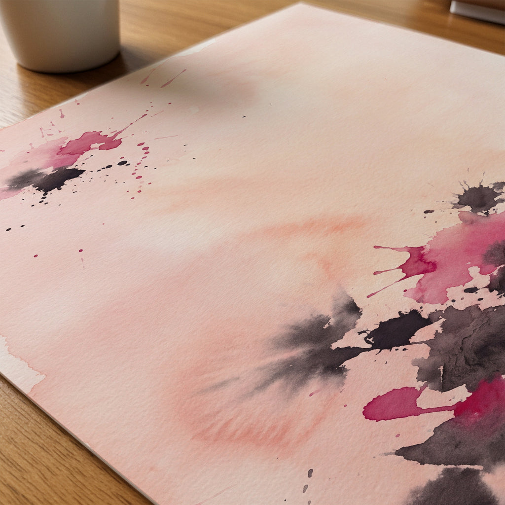 Blush Abstract Poster – närbild på papper