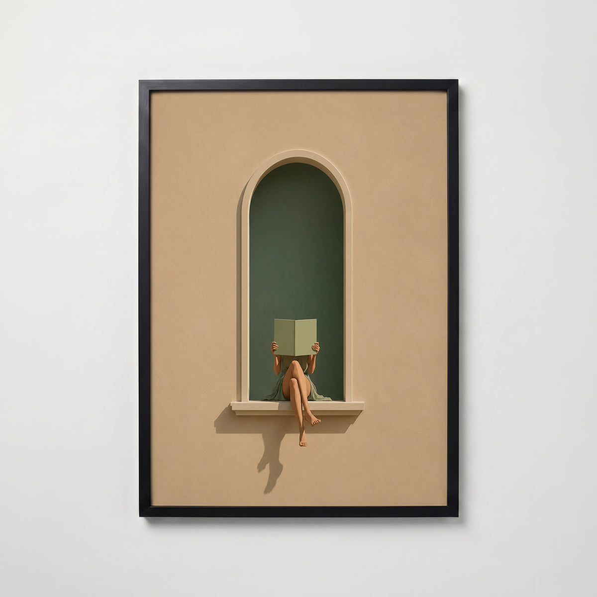 Elegant Book Reader Poster – svart ram