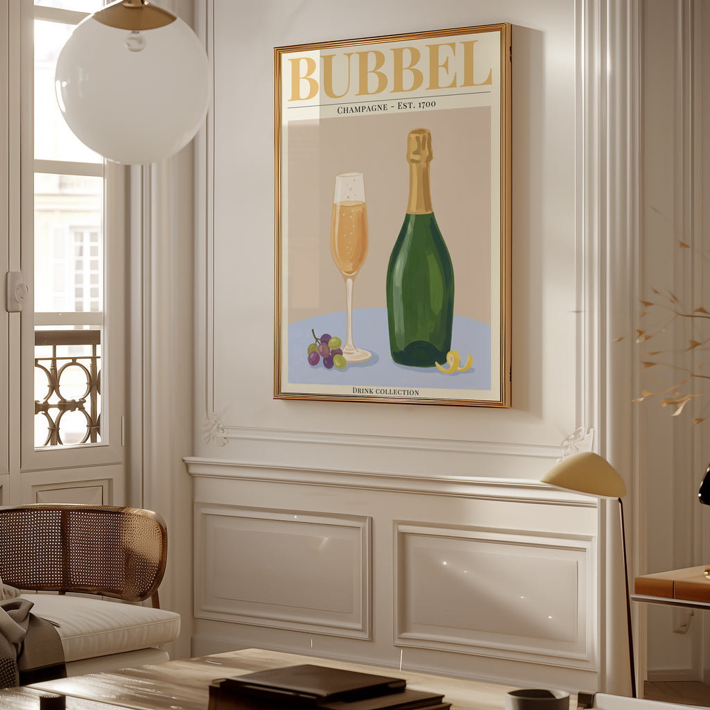 Bubbel affisch i ljust vardagsrum – Bozetto
