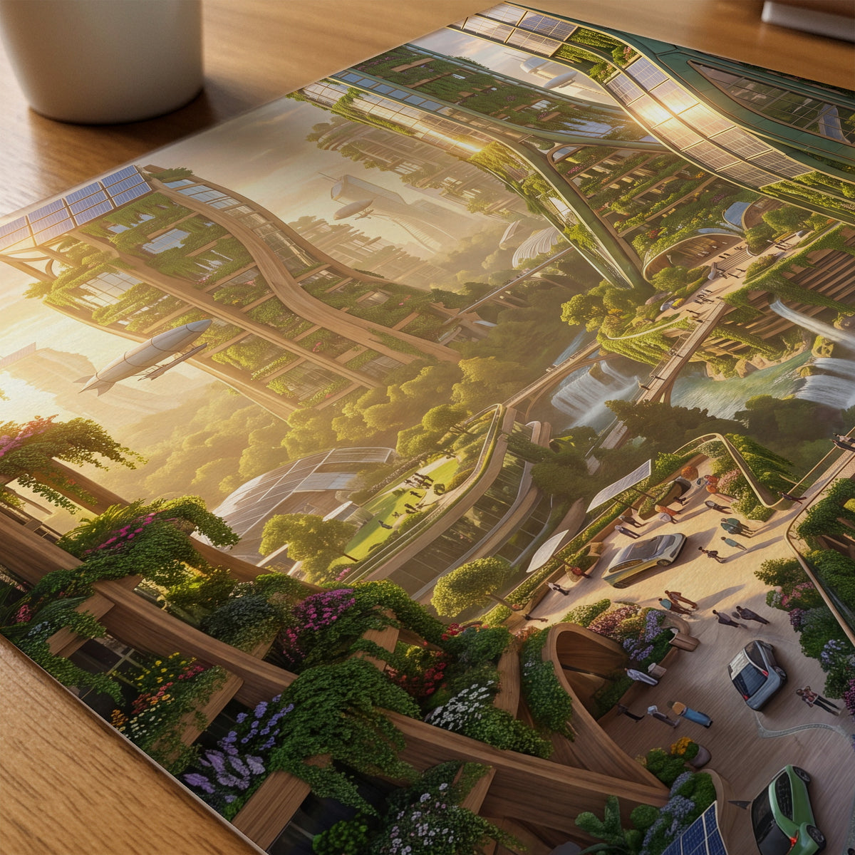 Solarpunk City Poster – tryck på papper