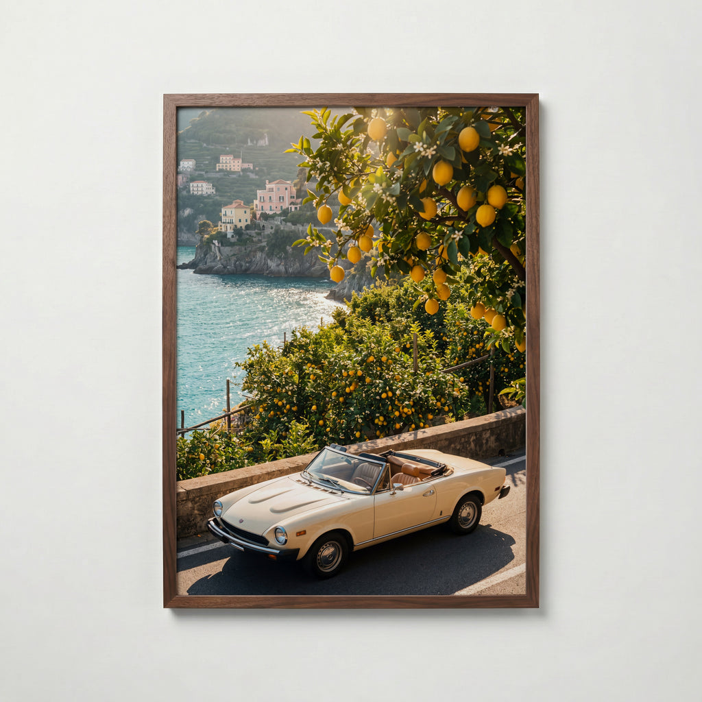 Cabriolet vid Citronlunden Poster – valnötsram