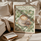 Cappuccino poster i inramad rumsmiljö – Bozetto konsttryck i hög tryckkvalitet