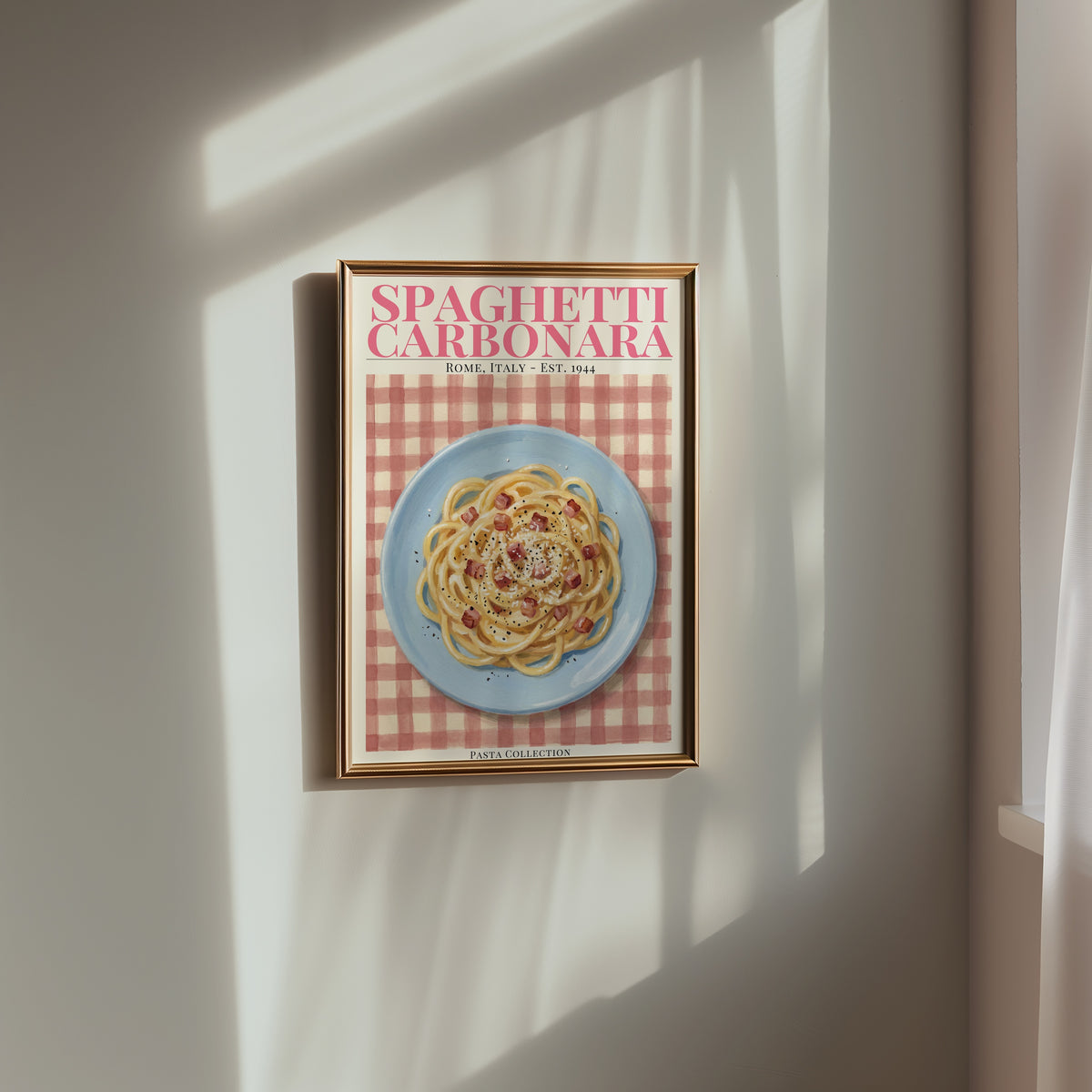 Spaghetti Carbonara poster i rumsmiljö - Bozetto