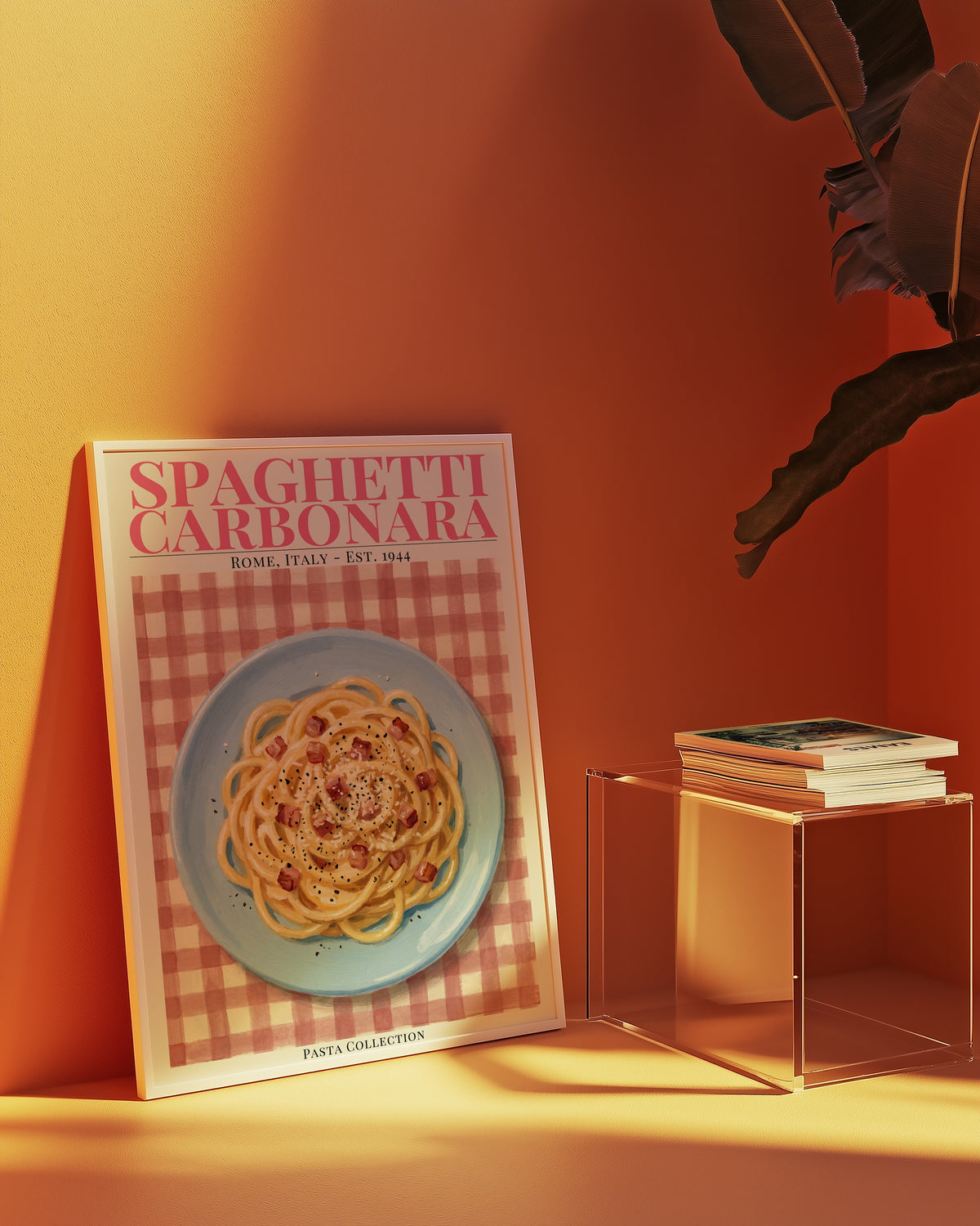Spaghetti Carbonara poster i hemmiljö - Bozetto