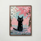 Cat in Apple Orchard Poster i valnotsram fran Bozetto