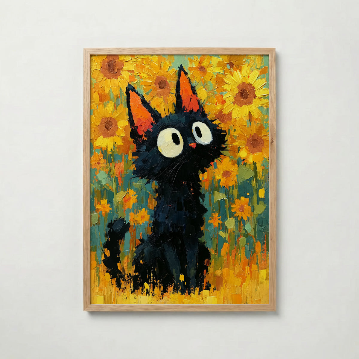 Cat in Sunflower Poster i ek-ram fran Bozetto