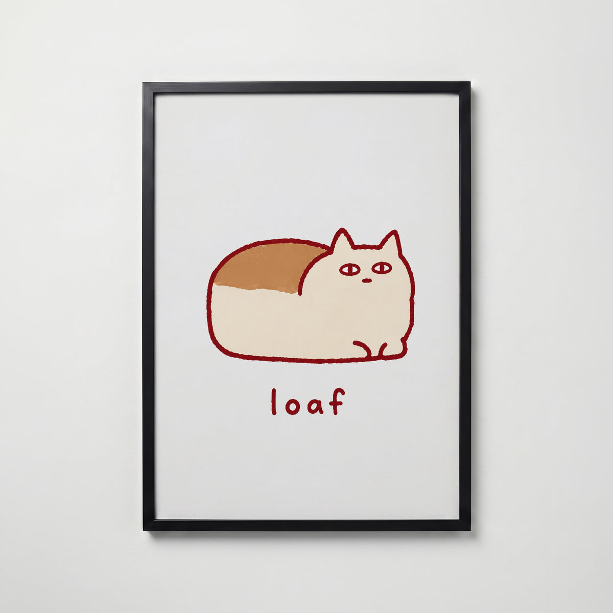 Cat Loaf Poster – svart ram