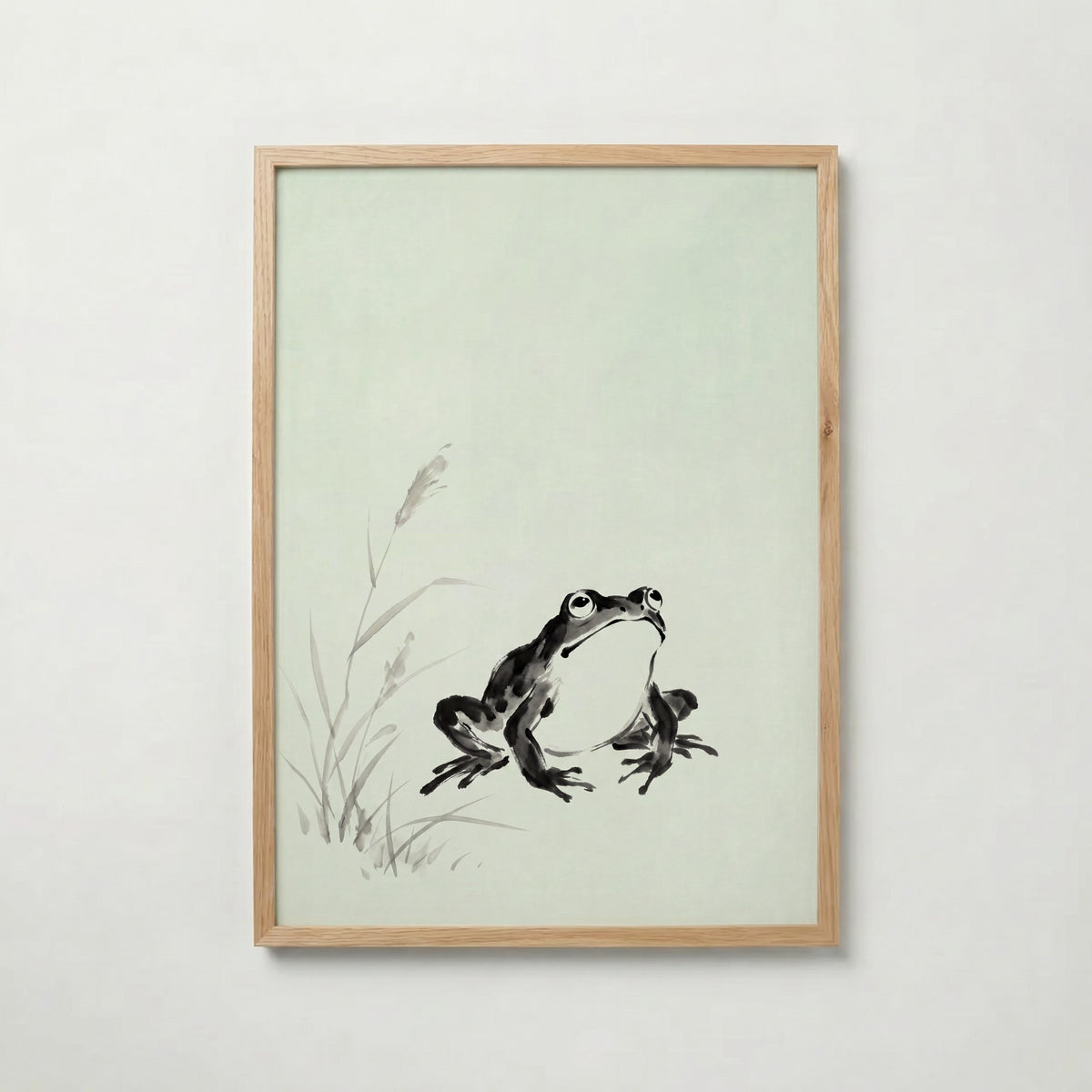 Celadon Frog Poster i ekram – tuschgroda kant till kant, tryckt i Sverige