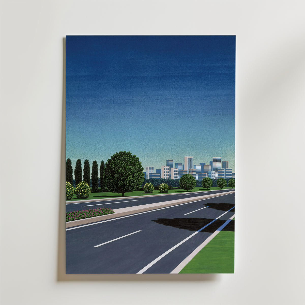 Hiroshi Nagai City Driveway Poster utan passepartout