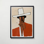 Cowboy Smoke Poster – svart ram