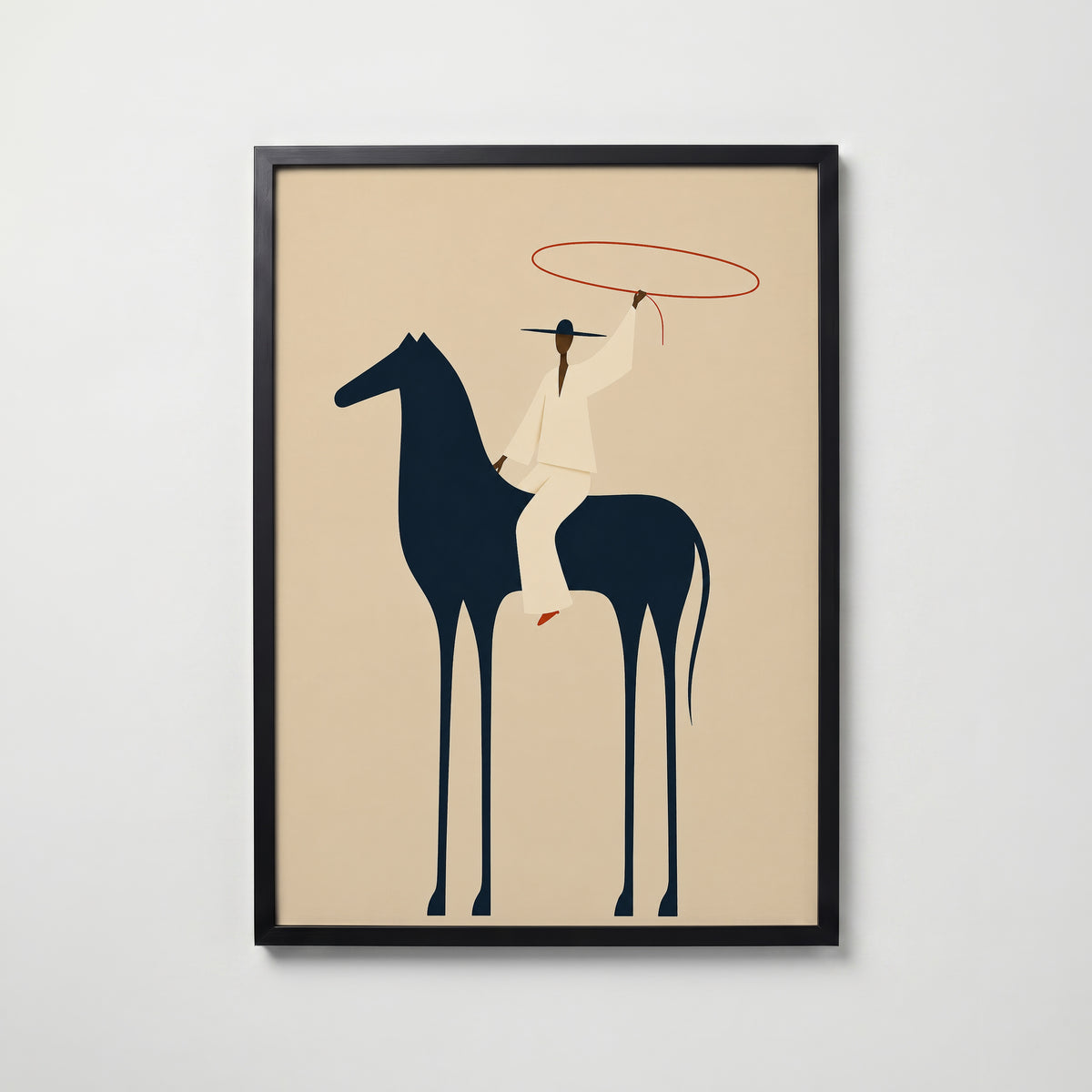 Minimalistic Cowboy Poster – svart ram