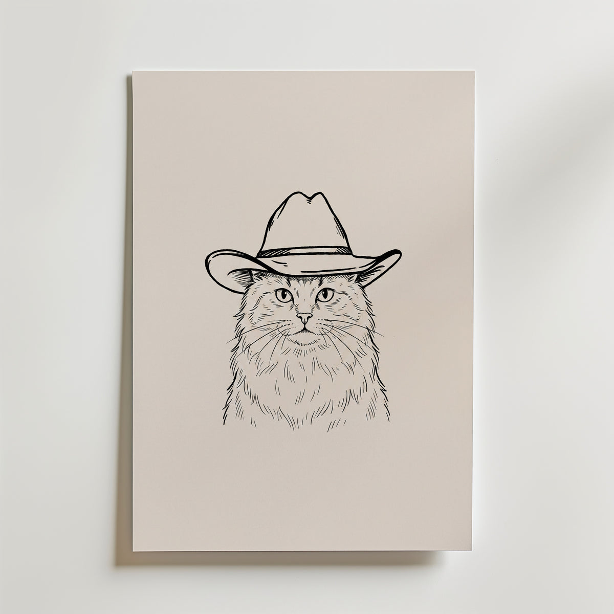 Cowboy Cat Poster – canvas utan passepartout