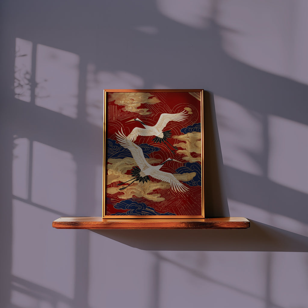 Crimson Cranes Poster – i rum 5