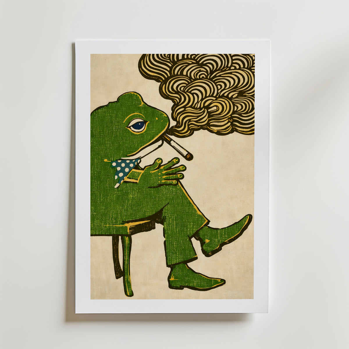 Dapper Frog Poster – med passepartout