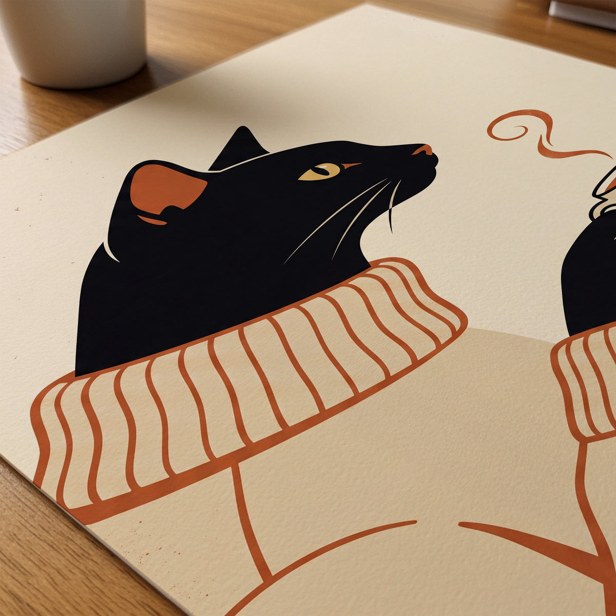 Caffè Gatto Poster – närbild på papper