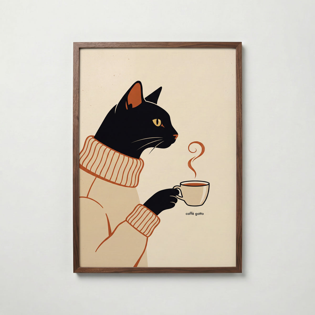 Caffè Gatto Poster – valnötsram
