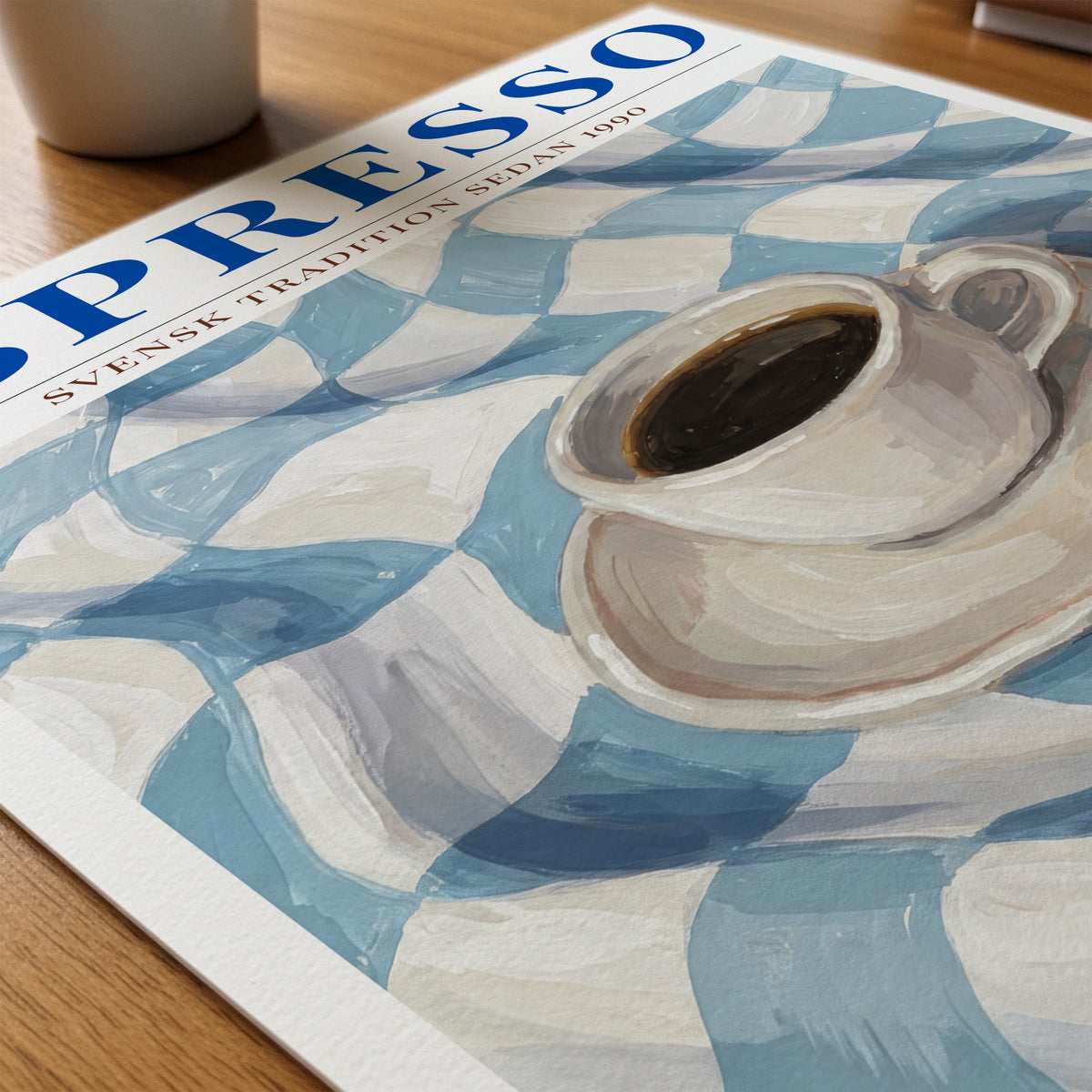 Espresso affisch på skrivbord – Bozetto poster på matt finpapper i hög tryckkvalitet