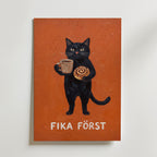 Fika Först Poster – canvas utan passepartout