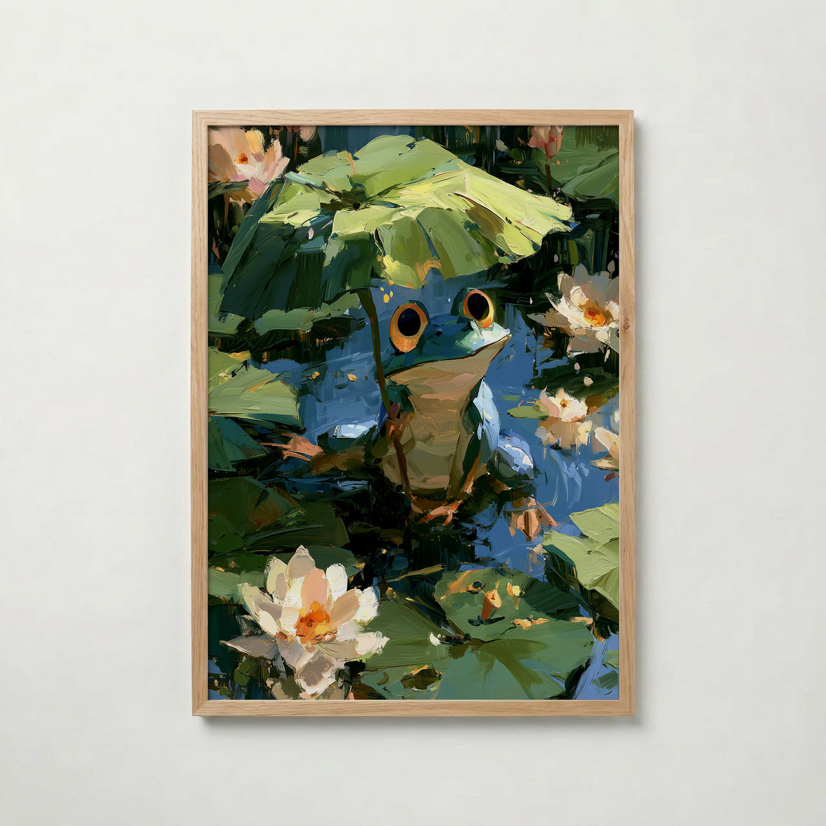 Frog in the Lily Pond Poster i ek-ram fran Bozetto