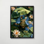Frog in the Lily Pond Poster i svart ram fran Bozetto