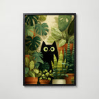 Garden Cat – svart ram