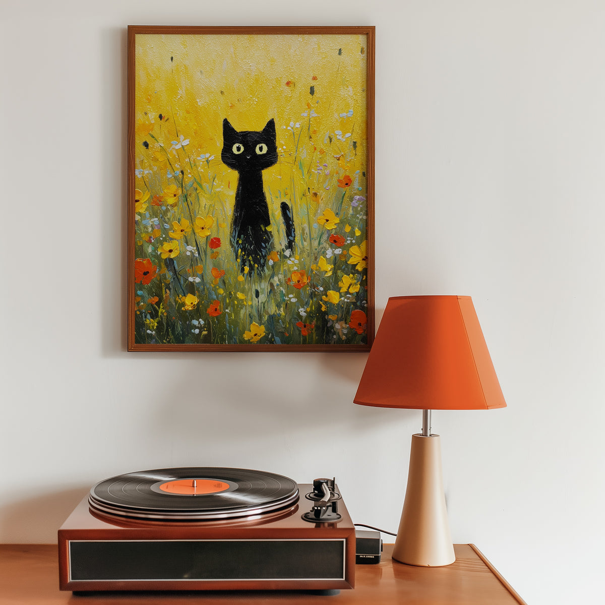 Golden Meadow Watcher Poster i stilren miljö – Bozetto