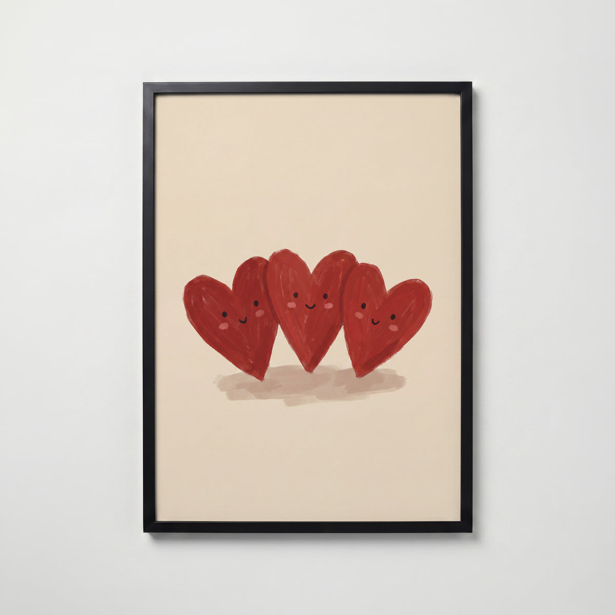 Heart Friends Poster – svart ram