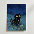 Blue Hour Cat – stilfullt konsttryck från Bozetto, tryckt på matt finpapper i hög tryckkvalitet