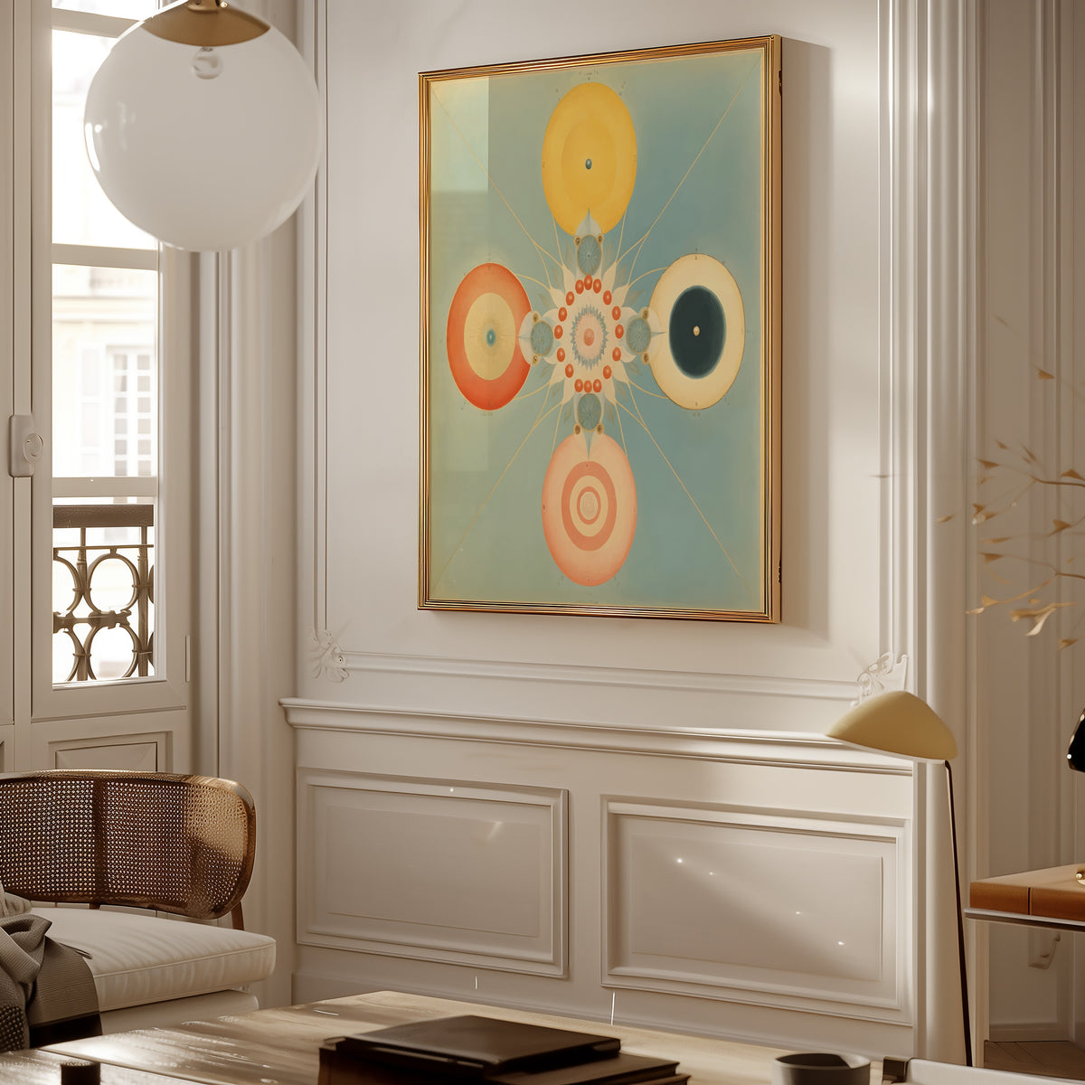 Hilma af Klint The Four Worlds affisch i inramat rum – poster från Bozetto i hög kvalitet