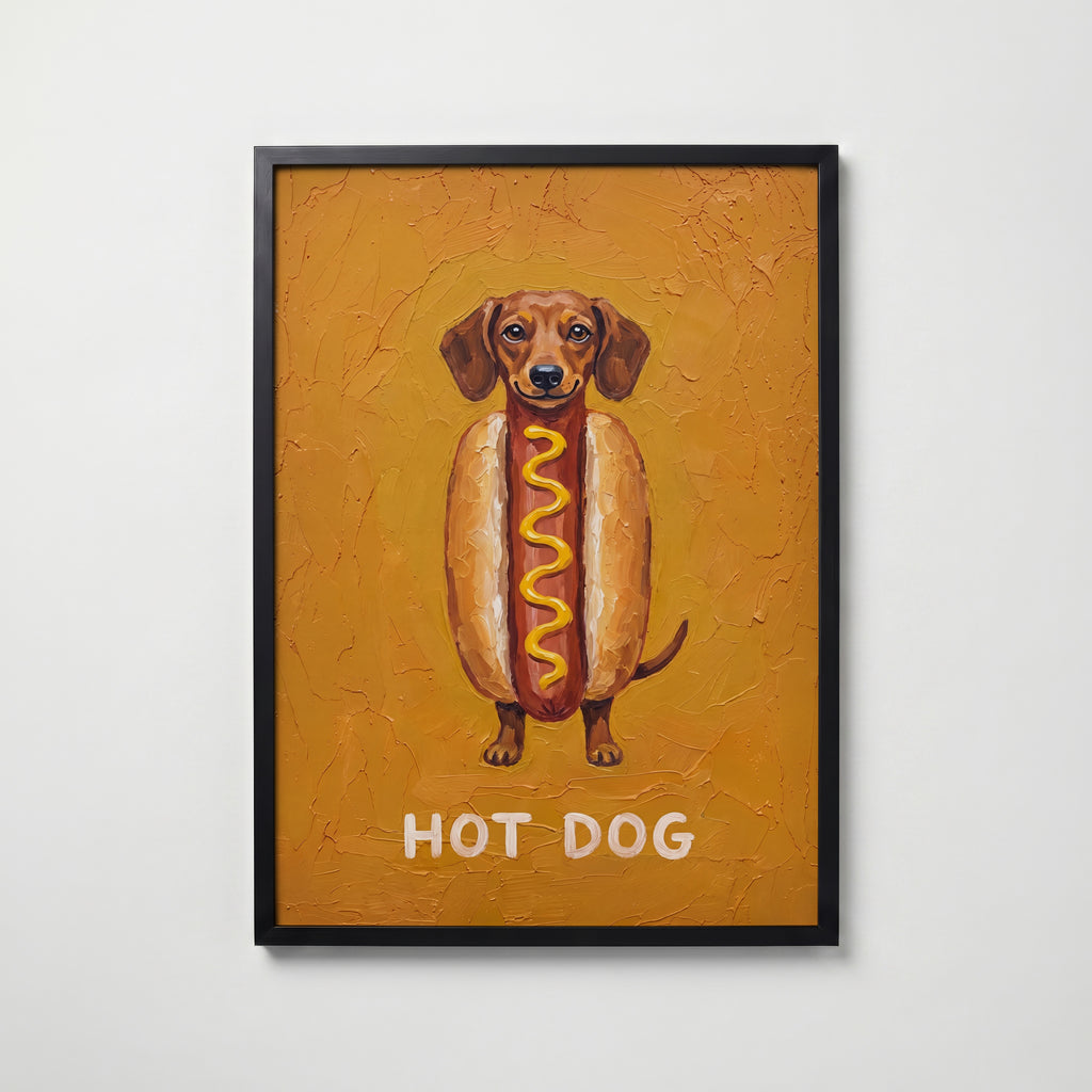 Hot Dog Poster – svart ram