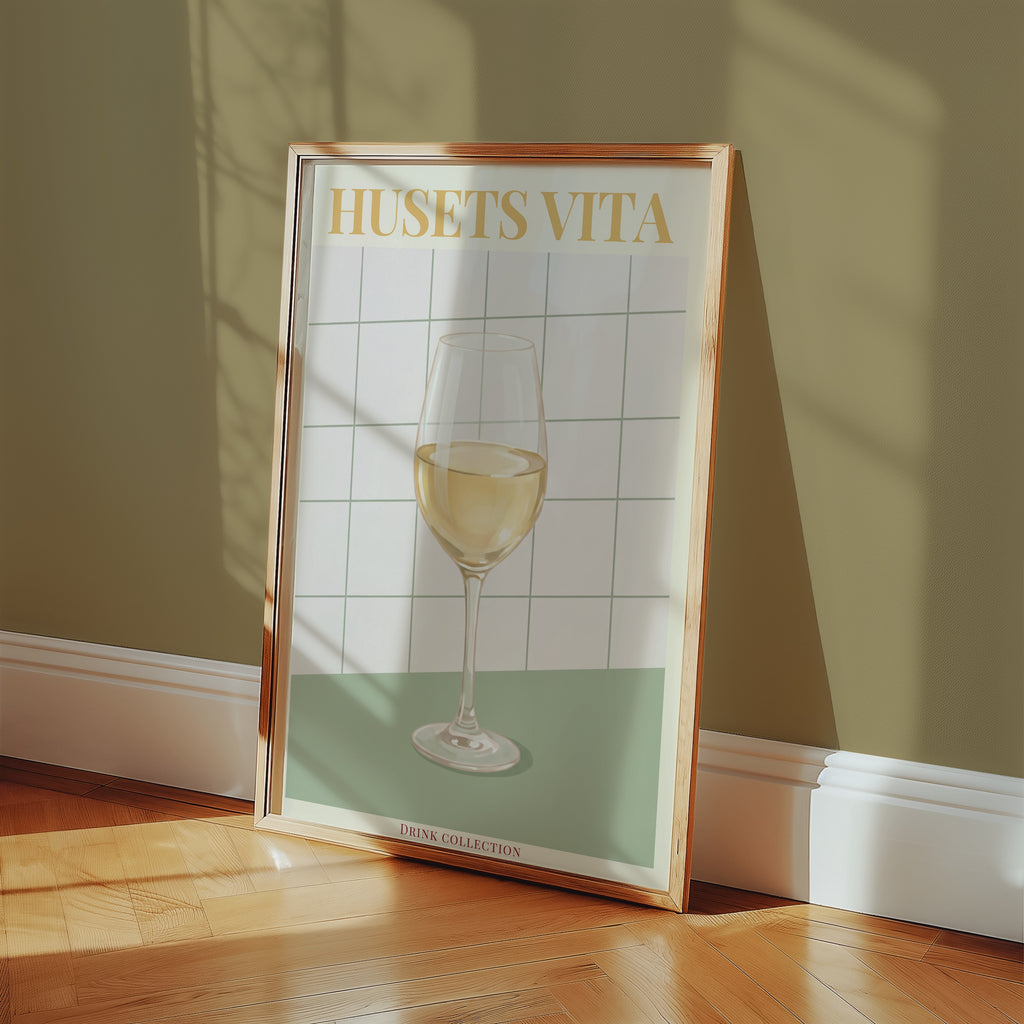 Husets Vita poster i modern miljö – Bozetto konsttryck i hög kvalitet