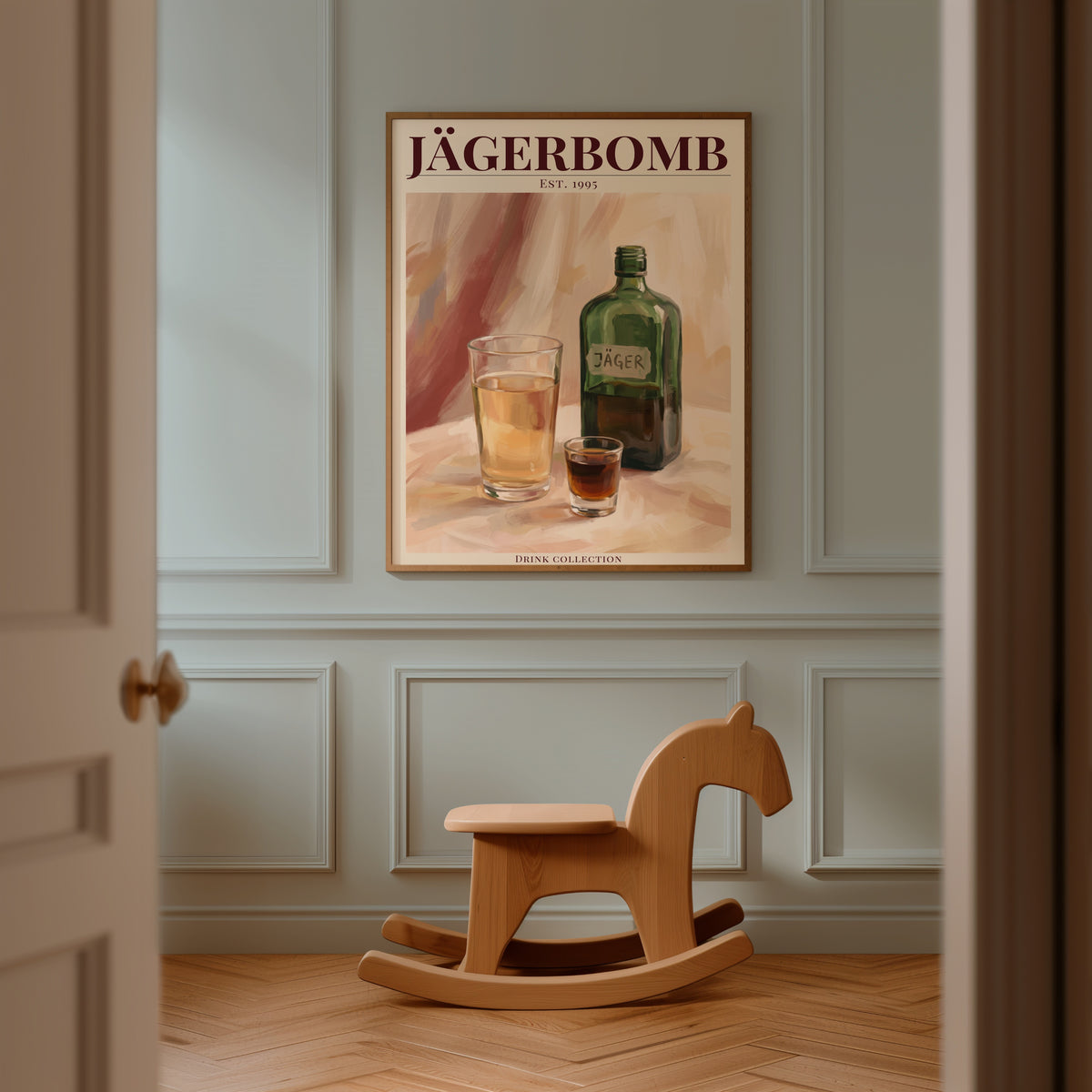 Jägerbomb affisch i stilren miljö – Bozetto