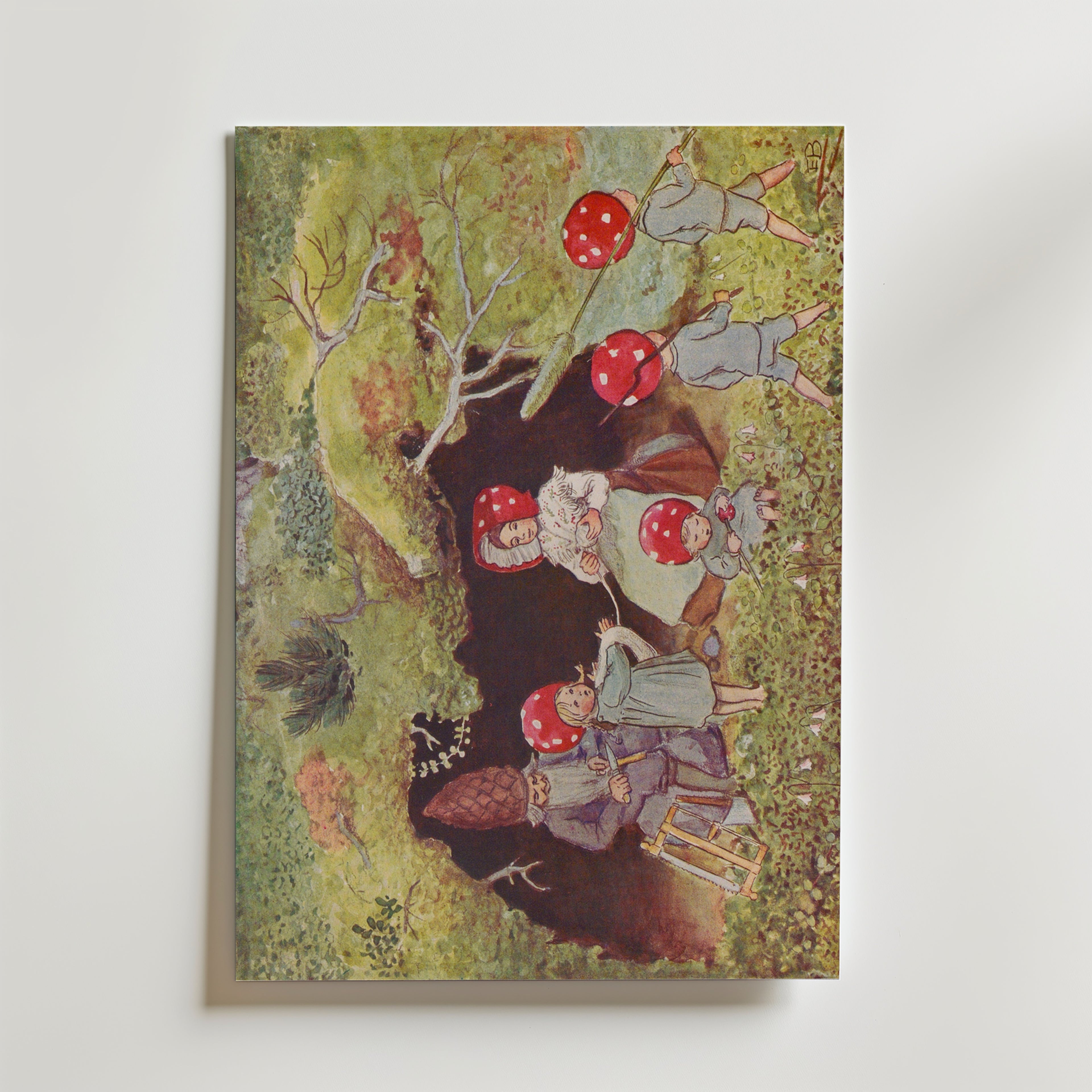 Elsa Beskow Tomtebobarnen vid Jordhålan Poster – utan passepartout