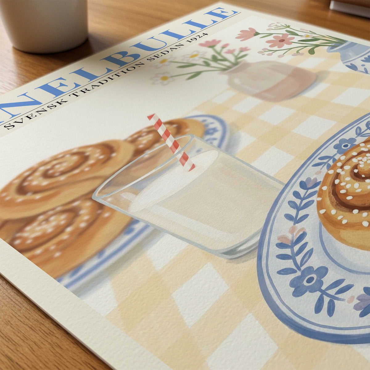 Kanelbulle Poster som utskrift på skrivbord - Bozetto