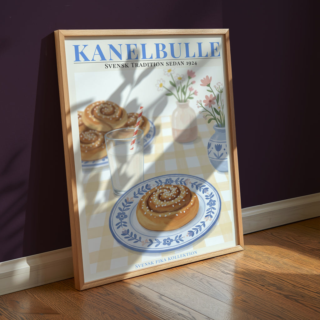Kanelbulle Poster inramad i heminredning - Bozetto