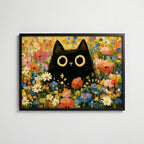 Blomsterängen Poster – svart ram
