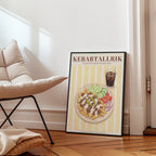 Kebabtallrik poster på vägg i hemmiljö – Bozetto konsttryck i hög tryckkvalitet